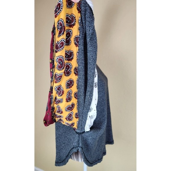 Free People We The Free Grey Blossom Waffle Knit Thermal Top Boho Hippi Size S - Picture 5 of 12